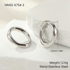 304 из нержавеющей стали серьги, полый овал