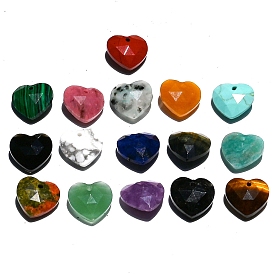 Natural & Synthetic Gemstone Charms, Faceted, Heart Charm