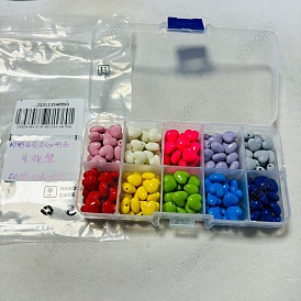 200Stk. 10 Farben undurchsichtige Acrylperlen, Herz