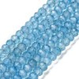 Natural Blue Topaz Beads Strands, Grade AA, Faceted, Rondelle