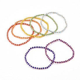 Stretch Bracelets, with Glass Seed & MIYUKI Round Rocailles Beads