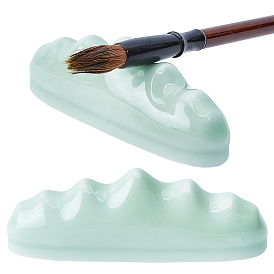 Porcelain Chinese Calligraphy Brush Pen Holder, Mountain Shape