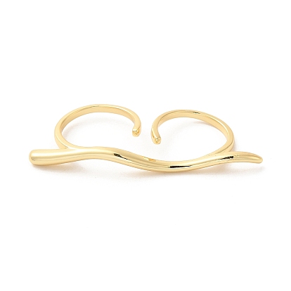 Brass Double Rings, Open Cuff Rings