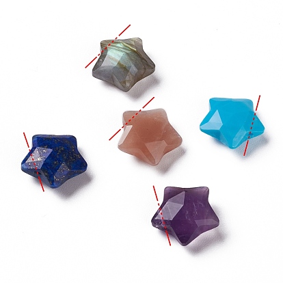 Natural Gemstone Charms, Star, Faceted