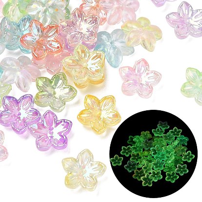 Acryl-Perlenkappen, Blume, UV-Beschichtung, Leuchten im Dunkeln