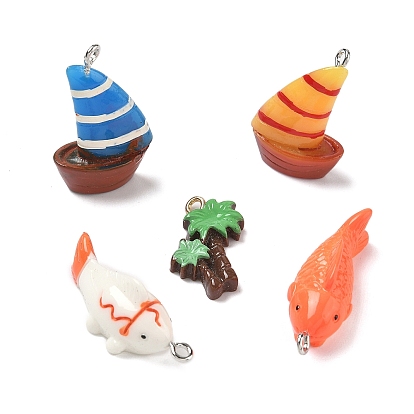 Непрозрачные подвески смолы, с платиновыми тоновыми железными петлями