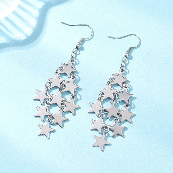 Star 304 из нержавеющей стали мотаться серьги, с  латунными крючками для серег