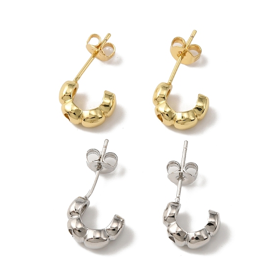 Латунные серьги-гвоздики c-образной формы для женщин