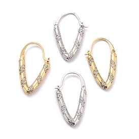 V-shape Sparkling Cubic Zirconia Hoop Earrings for Her, Long-Lasting Plated Brass Micro Pave Cubic Zirconia Earrings