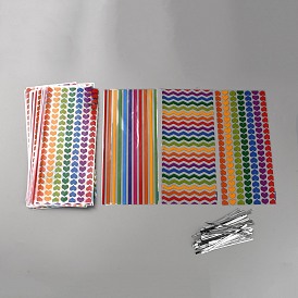 Bolsas de celofán conjuntos del opp, lazo de torcedura, Rectángulo