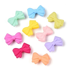 Прорезиненные стиль непрозрачной акриловые бусины, бантом