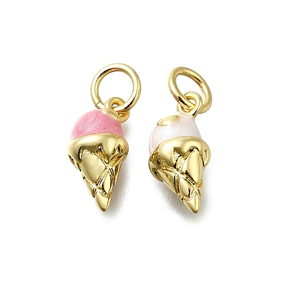 Латунь эмаль прелести, с целью перехода в кольце, очарование мороженого, долговечный, без свинца и без кадмия, реальный 18 k позолоченный, стойки покрытие