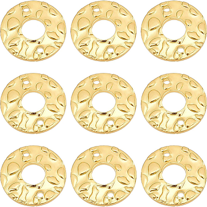 24 шт. экологически чистые латунные соединительные подвески, без кадмия и без свинца, пончик / пи-диск, неровный
