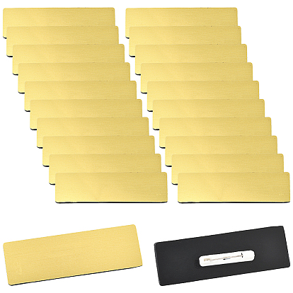 25шт. брошь из ПВХ-пластика, идентификационный бейдж сотрудника, прямоугольные, платина