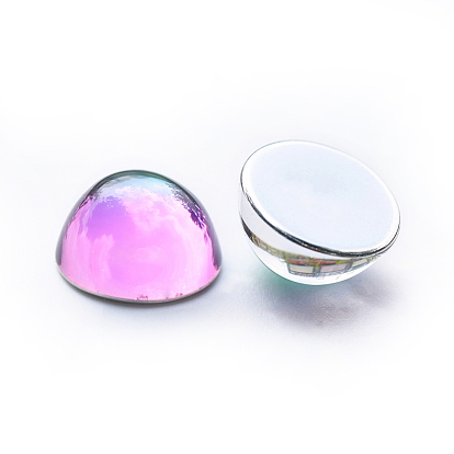 Transparent Glass Cabochons, Flat Back, Half Round/Dome
