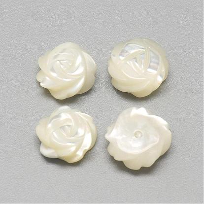 Cabochons en nacre blanche, fleur