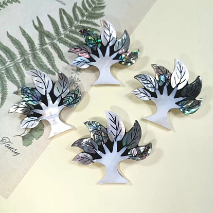 Natural Shell Brooches for Backpack Clothes, Tree of Life