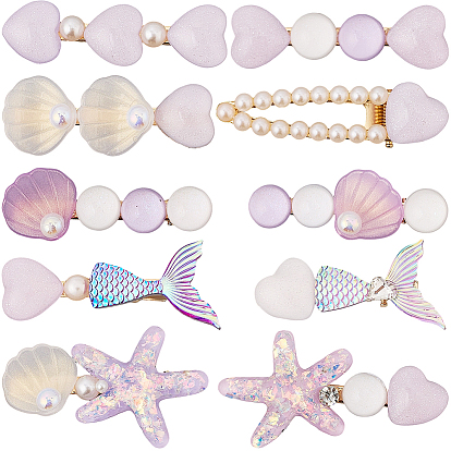 2 сумки 2 стили заколки для волос из кожи аллигатора из смолы и сплава, аксессуары для волос для женщин и девочек