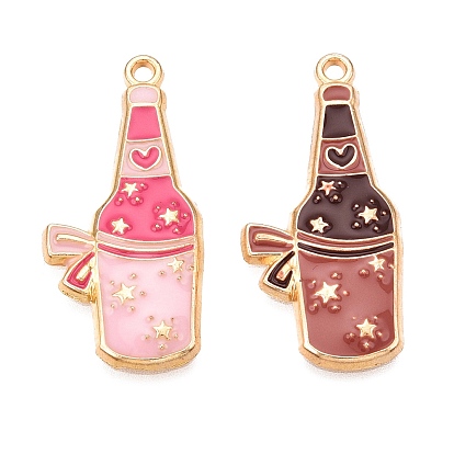 Стойки обшивки сплава эмали подвески, без кадмия, без никеля и без свинца, золотой свет, бутылка вина с подвеской в виде звезды