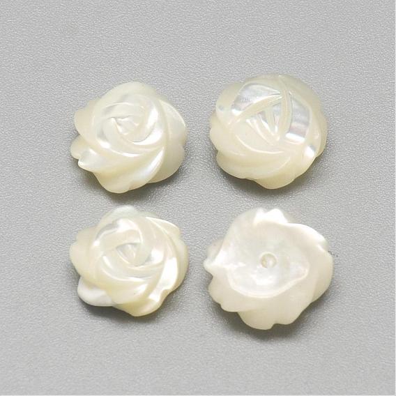 Cabochons en nacre blanche, fleur