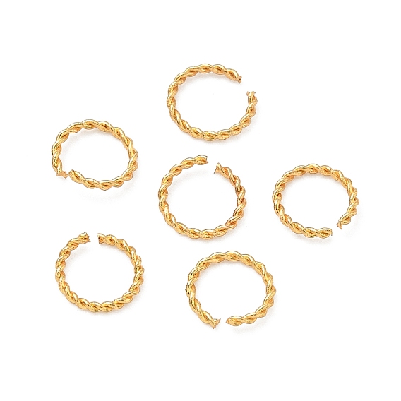Латунные витые открытые прыжковые кольца, круглые, долговечный, без свинца и без кадмия, стойки покрытие