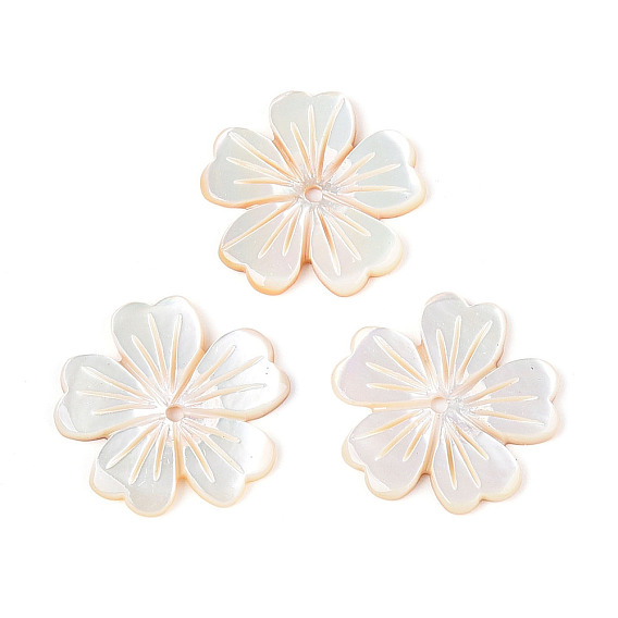 Резные подвески из натуральных желтых ракушек, 