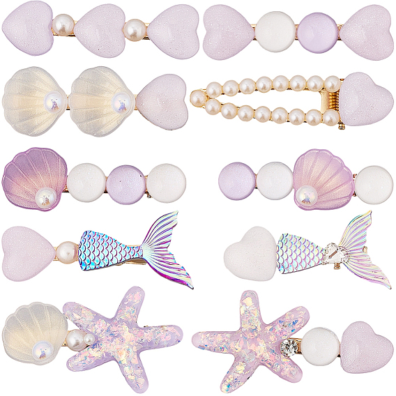 2 сумки 2 стили заколки для волос из кожи аллигатора из смолы и сплава, аксессуары для волос для женщин и девочек