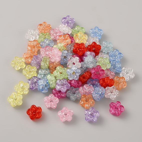 Прозрачные акриловые бусины с кракелем, звезда