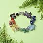 Chakra Gemstone Bracelets, with Alloy Toggel Clasp and Brass Findings