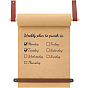 PU Leather Wall-mounted Towel Holder, with Stainless Steel Expansion Screw, Kraft Paper, Wood Craft Round Sticks, PU Leather Strap