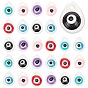 50Pcs Natural Freshwater Shell Charms, with Enamel, Teardrop with Evil Eye