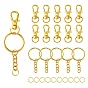 10Поворотные застежки-«лобстеры» из сплава, поворотный карабин-лобстер, Материалы для плетения ювелирных изделий, с 10железными кольцами для ключей и 10железными открытыми переходными кольцами