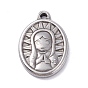 304 Stainless Steel Pendants,  Oval with Saint
