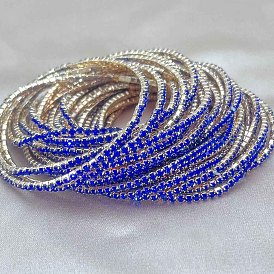 Теннисные браслеты из латуни со стразами, эластичные браслеты для женщин, квадратный