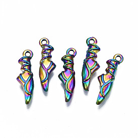 Rainbow Color Alloy Pendants, Cadmium Free & Nickel Free & Lead Free, Ballet Shoes