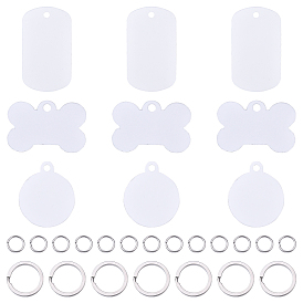 Сделай сам наборы для ключей, включая алюминиевые подвески с теплопередачей, 304 Разъемные застежки для ключей из нержавеющей стали и открытые соединительные кольца