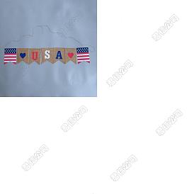 1 Banderas colgantes de lino de EE. UU. con palabra PC, para decoraciones de fiesta
