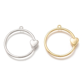 Латунные подвески, долговечный, кольцо с сердцем