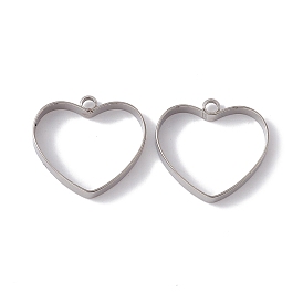 201 Stainless Steel Pendants, Heart Charms