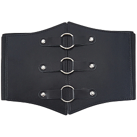 Широкие ремни из искусственной кожи, эластичные пояса, с пряжками из сплава, платина