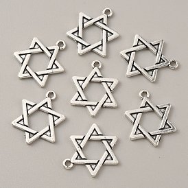 Tibetan Style Alloy Pendants, Star of David Charms