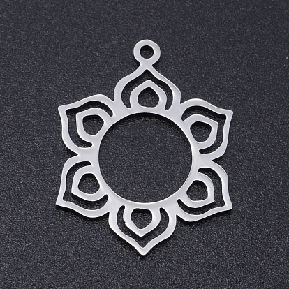 304 Stainless Steel Pendants, Laser Cut Pendants, Flower