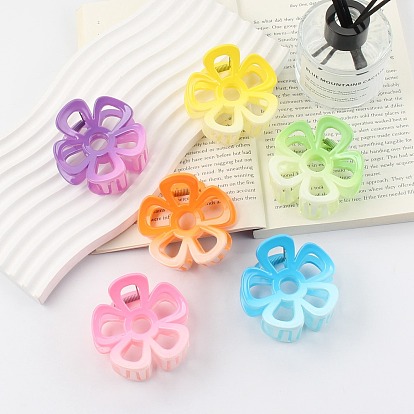 Gradient Hollow Flower Plastic Claw Hair Clips, Hair Accessories for Women Girl