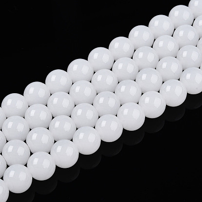 Стеклянные бусины, имитация нефрита , круглые