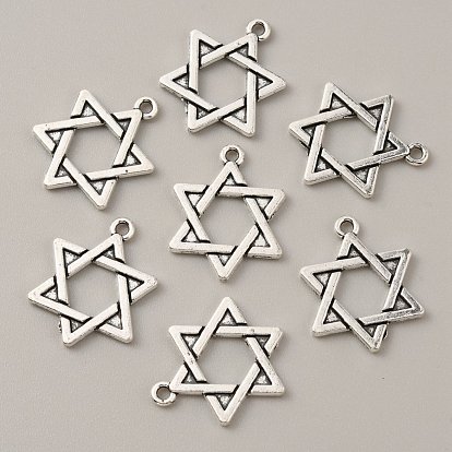 Tibetan Style Alloy Pendants, Star of David Charms