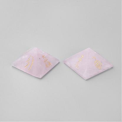 Natural Rose Quartz Display Decorations, Healing Pyramids, for Stress Reduce Healing Meditation