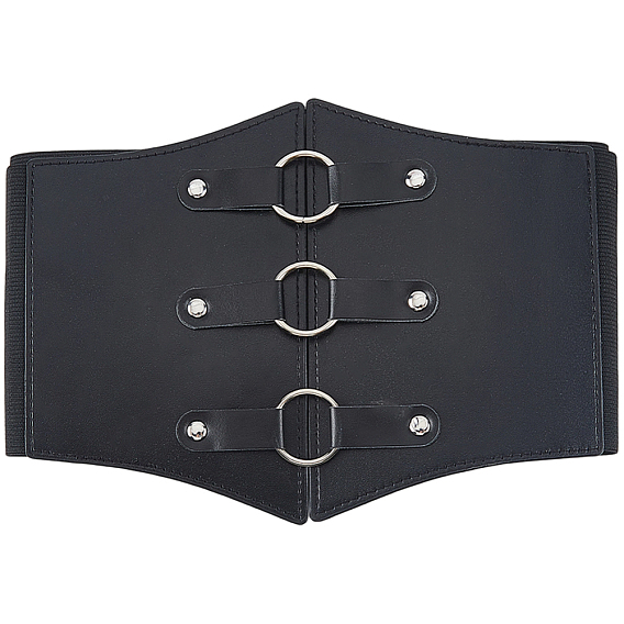 Широкие ремни из искусственной кожи, эластичные пояса, с пряжками из сплава, платина