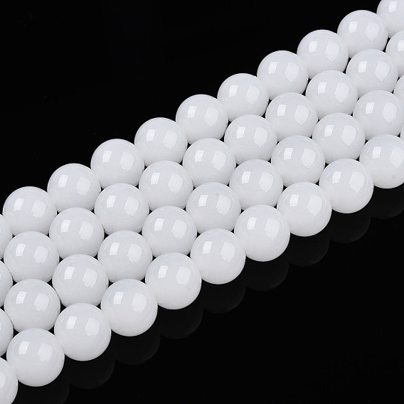 Стеклянные бусины, имитация нефрита , круглые