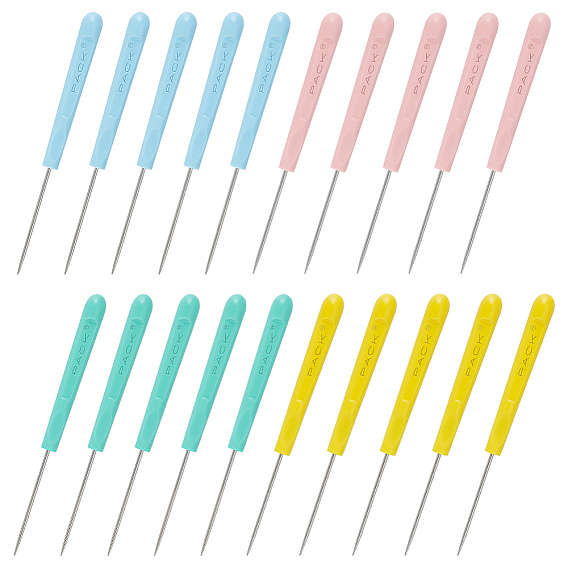 20 шт. 4 цвета железные бусины шила, с полиэтиленовыми ручками, для пунша шитья кожи ремесло, платина