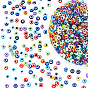 500Pcs 10 Style Flat Round Evil Eye Resin Beads